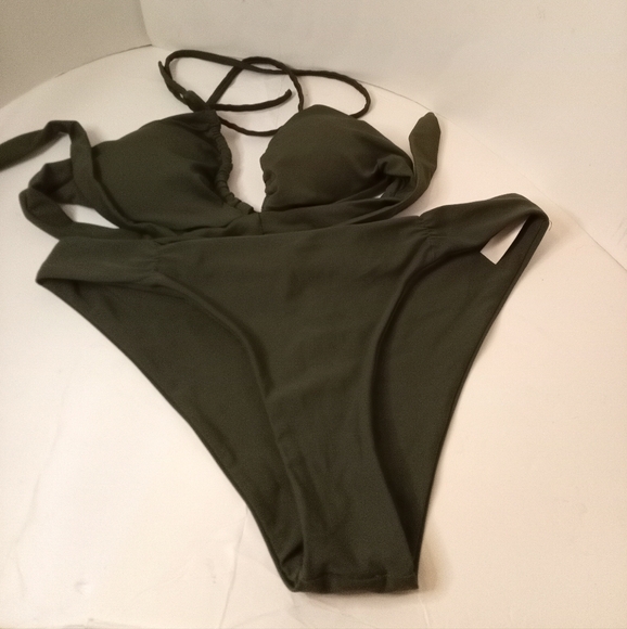Beachsissi Women's Large 12/14 Olive Green Bikini Two Piece - Picture 5 of 5